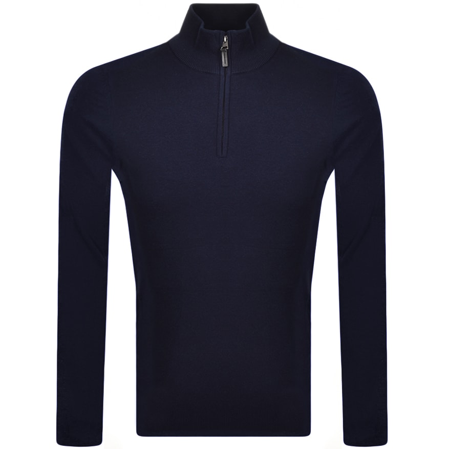 Alternative Image for ProductSuperdry Henley Half Zip Knit Jumper Navy1